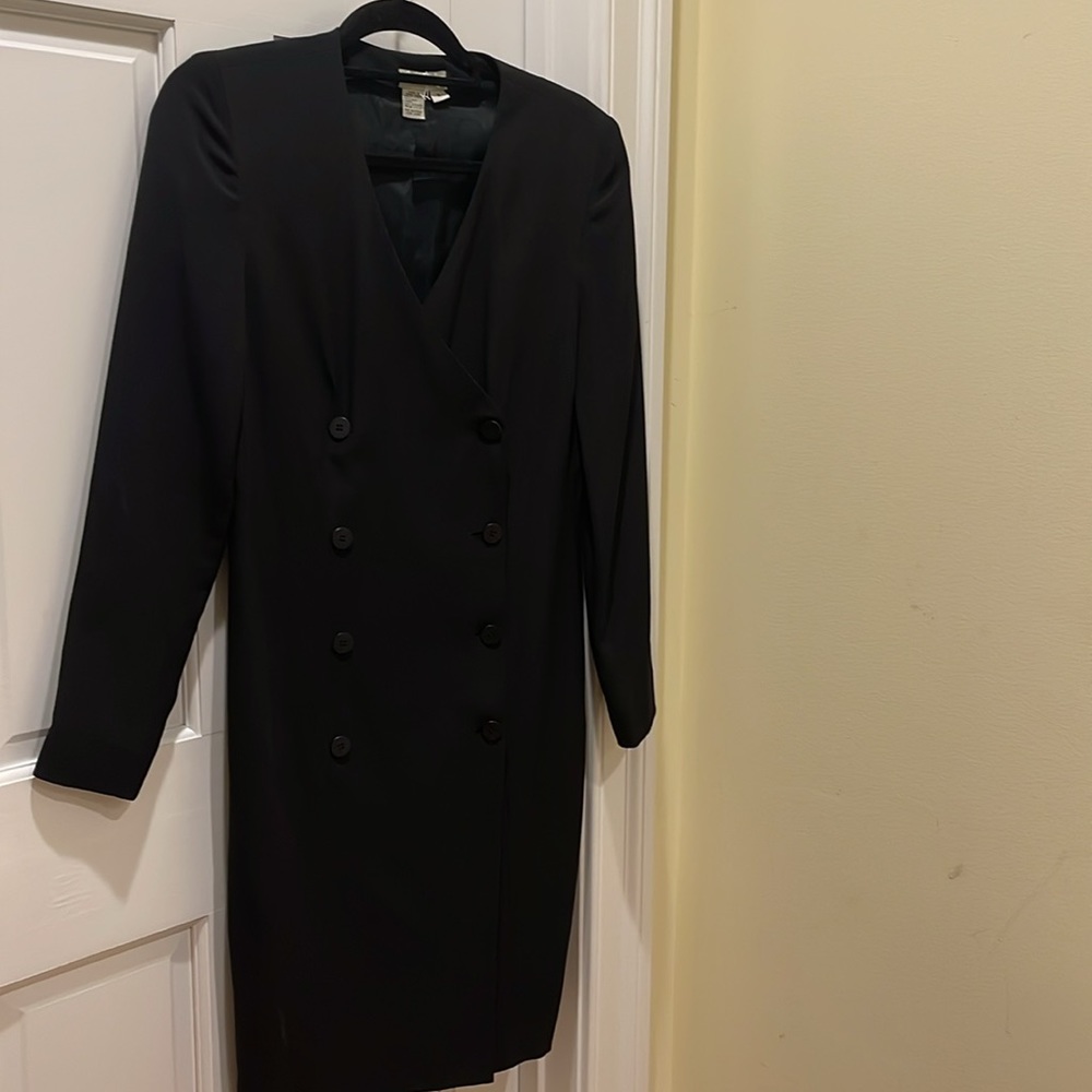 Ann Taylor black silk double breasted dress. Size 8.